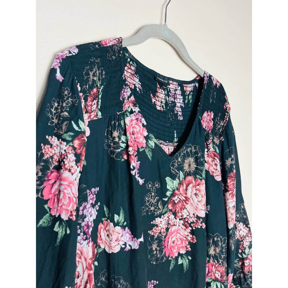 Torrid black floral blouse top plus size 0X - Picture 3 of 8